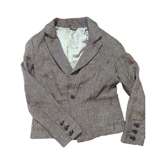 Free People Chess Blazer Garnet Linen Long Sleeve Single Button Closure Small - Picture 7 of 11